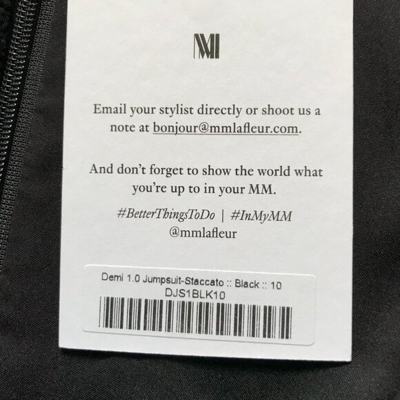 NWT MM Lafleur Demi Jumpsuit Womens 10 Black Staccato Sleeveless V-Neck Wide Leg - Picture 4 of 11